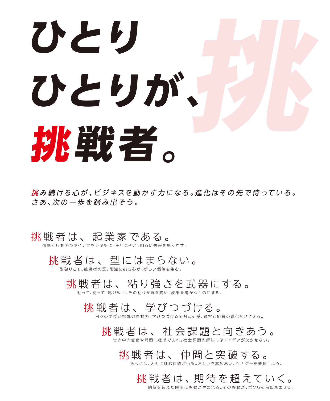 ひとりひとりが、挑戦者。日本エージェンシー バリュー